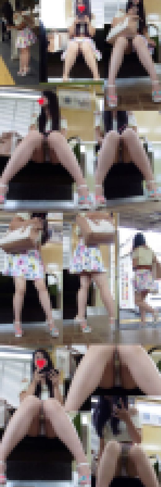 【電車内対面パンチラ盗撮】可愛い女子の丸見えパンティ盗撮動画　サンプル画像1