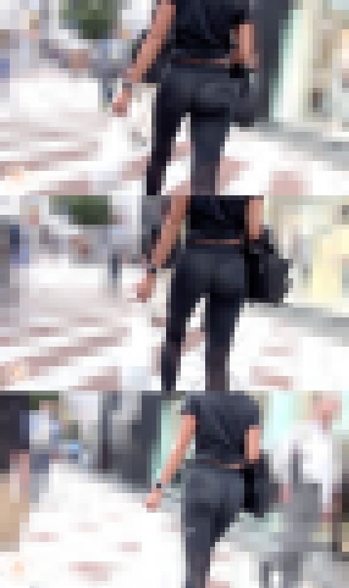 【FHD高画質】履き古した黒ヨガパン Tバック透け　サンプル画像1