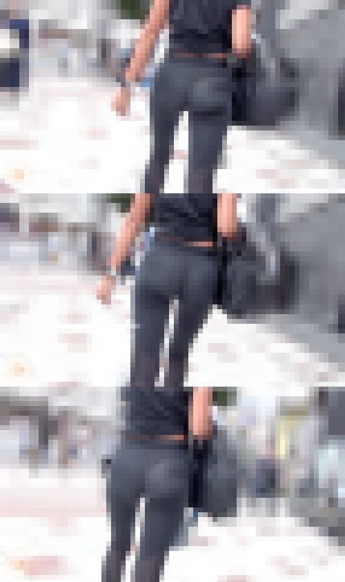 【FHD高画質】履き古した黒ヨガパン Tバック透け　サンプル画像2