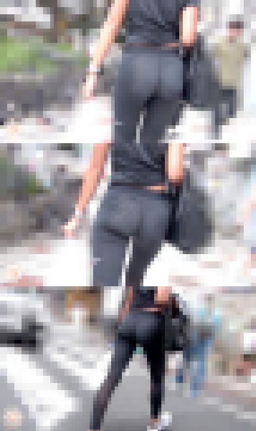 【FHD高画質】履き古した黒ヨガパン Tバック透け　サンプル画像3