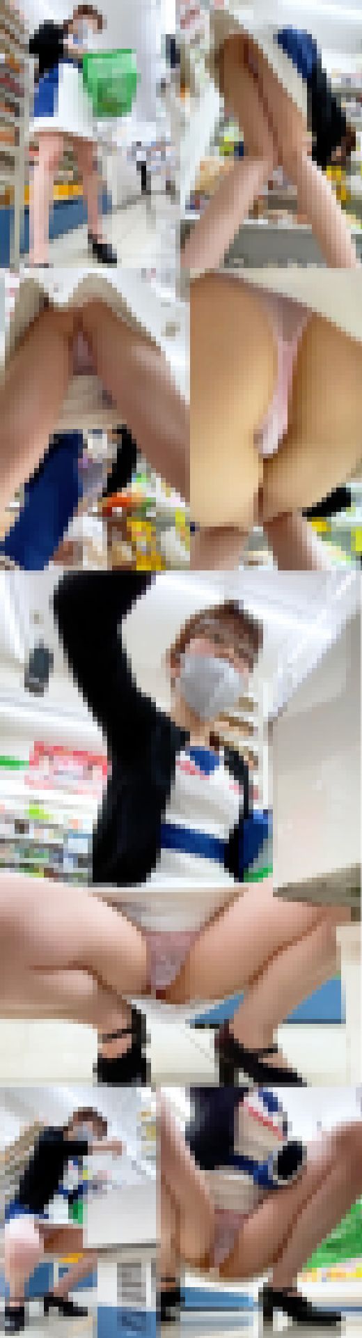 【SHOP店員】コンビニにいたメーカー店員と携帯SHOP店員のM字開脚隠し撮り　サンプル画像1