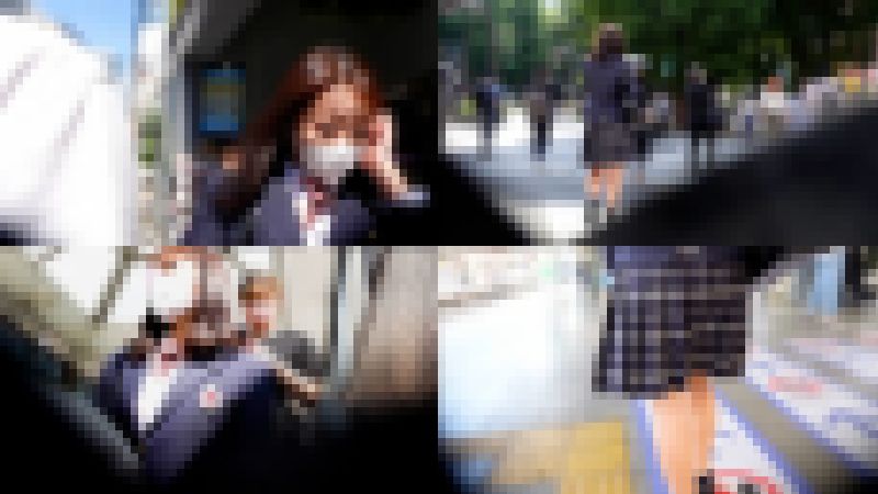 《潮吹女子〇生》【電車痴漢】★乃木●伊藤純●似★高速手マン★潮吹き★ サンプル画像
