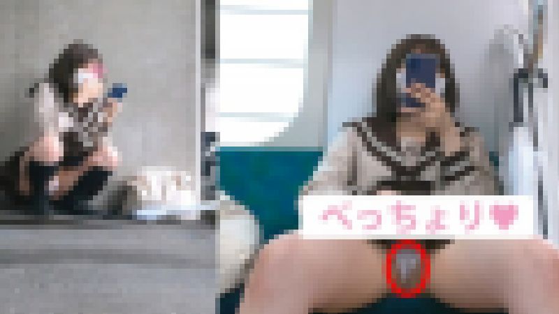 【股間べっちょり】ぴっちりエロパンツのセーラ○服激カワ○K!スマホに夢中で脚が開いていく!_TPC-026 サンプル画像