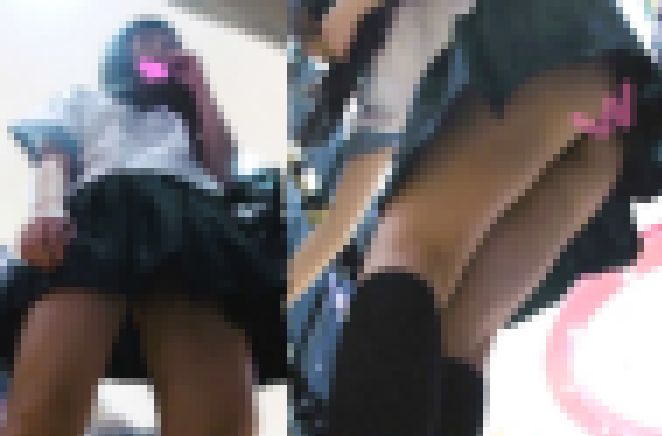 《希少レベルC》制服女子を前後から丸見えパンチラ盗撮4♡ サンプル画像
