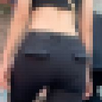 【通スピ＆スロー】お腹周りを大胆に出した着衣お尻ヤング様に密着！ サンプル画像