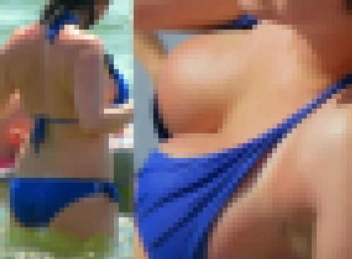 爆乳！こぼれる寸前の巨乳お姉さん　サンプル画像1