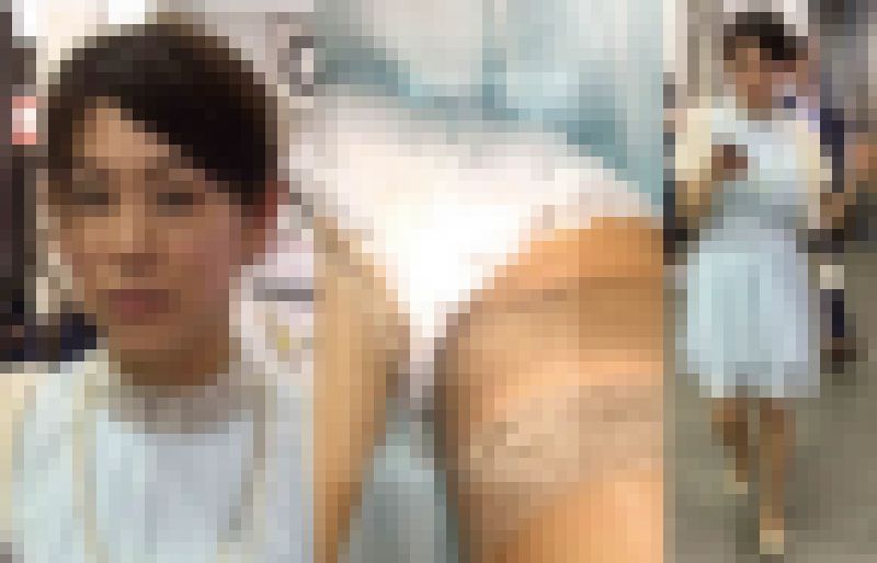 4K bomb_k002 水色ドレスのJDちゃんのガータースト・白ペチ サンプル画像