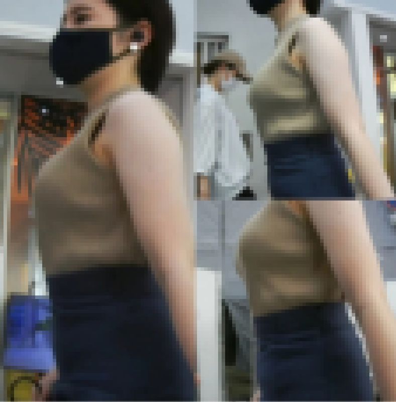 ノースリーブニットの揺れ乳お姉さん(おまけ有) サンプル画像