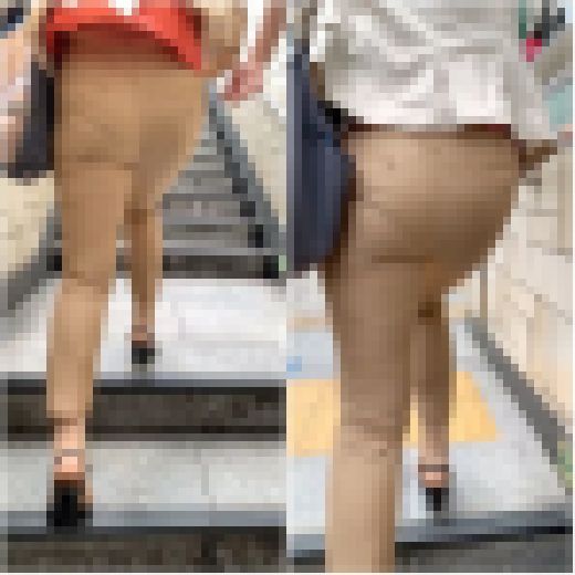 《突風がシャツを！？》 No.1872【Part2・安定感のあるベージュパンツスーツ】　サンプル画像3