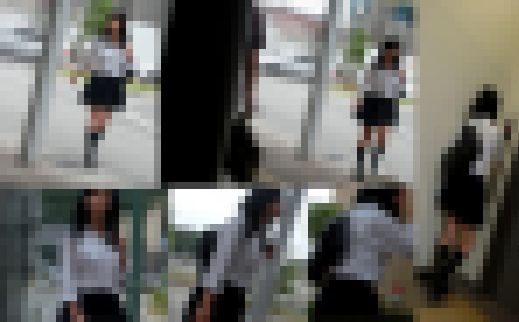 【鬼畜スカートめくり20】～スケブラ女子学生激しくPが食い込むお尻を大胆丸出しに～　サンプル画像1