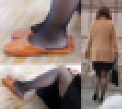 蒸れてる黒パンスト足がたまらないOLさん サンプル画像