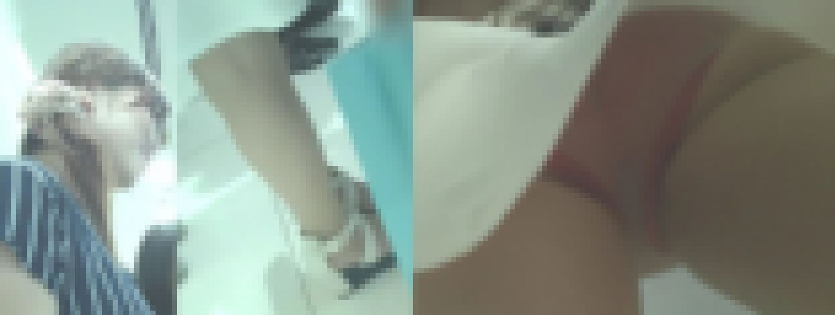 042 逆さ撮り ベージュパンスト越しの赤パンティー サンプル画像