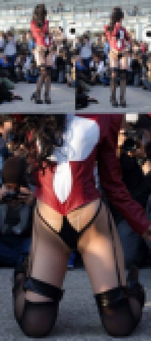 【写真】夕映に映える！ハイレグ極小ボンテージをパンスト股間に食い込ませ美尻を突き出す囲み撮影　高画質281枚！　サンプル画像1