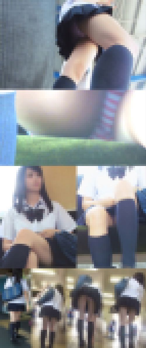 【電車対面パンチラ盗撮 】ホームと電車内での制服美少女盗撮動画　サンプル画像1