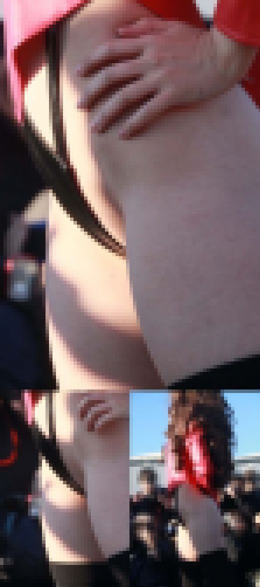 【写真】カメコに囲まれる生脚の鼠蹊部に食い込む超美尻ハイイレグボンテージ　高画質172枚　サンプル画像3