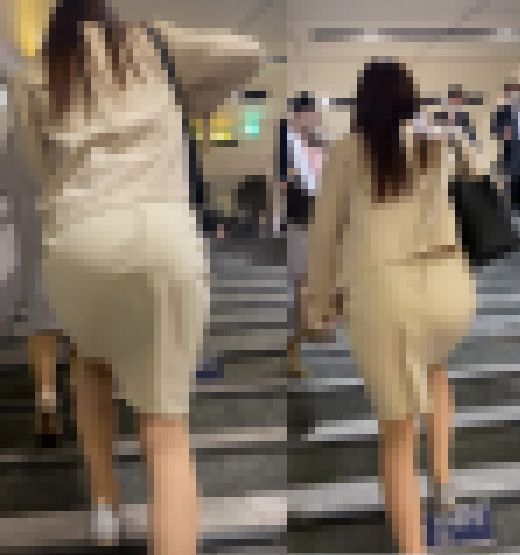 【白タイトスカート】通勤中のお尻セット④　サンプル画像2