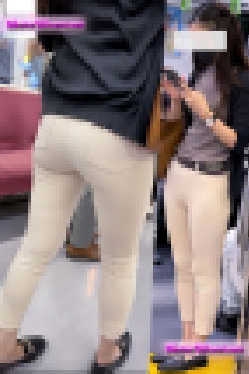 【OL秘蔵品44】エロい白スキニーパンツ！お尻の形が最高な高身長スレンダーちゃんを顔出粘着^ ^　サンプル画像1