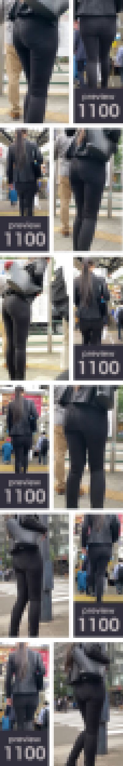 【1100】ポニーテール?いやいや…ポニーじゃ無くて競走馬でしょ!ピチピチ黒スキニパンツ女子 サンプル画像1