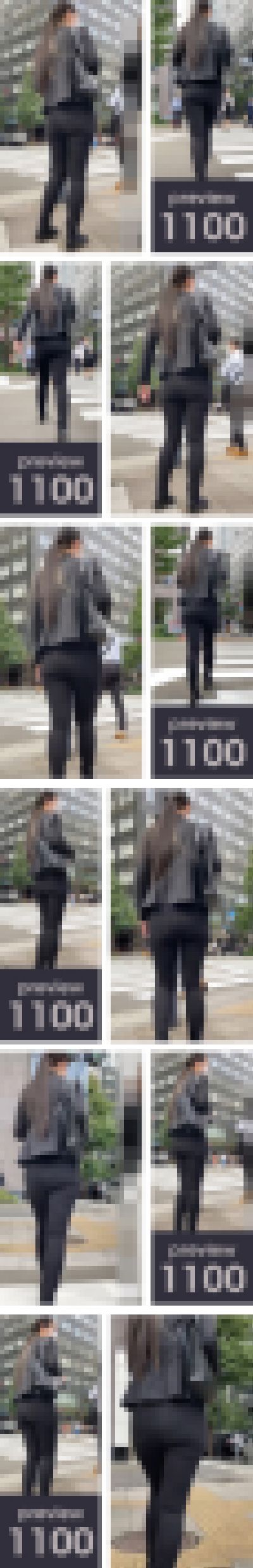 【1100】ポニーテール?いやいや…ポニーじゃ無くて競走馬でしょ!ピチピチ黒スキニパンツ女子 サンプル画像3