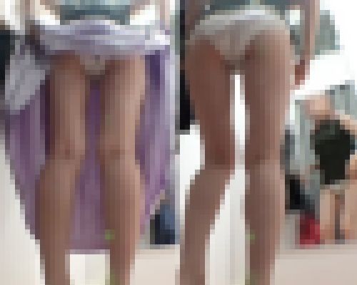 【純白OLの試着室】☆スカートまくり上げ美脚がたまらないお姉さんの全裸姿！　サンプル画像1