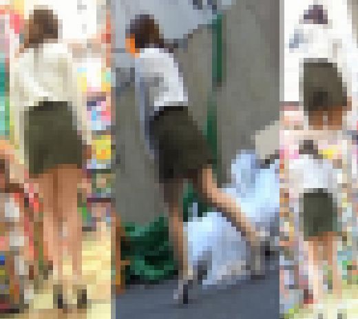 ◆◇スマホ逆さ撮り決行！バレたwww！？超マイクロミニスカートのお姉さんを盗撮！！◆◇　サンプル画像1