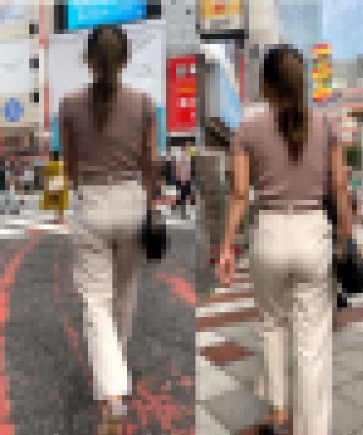 【白パン】ライン？お尻の形を晒して歩くお姉さん　サンプル画像2