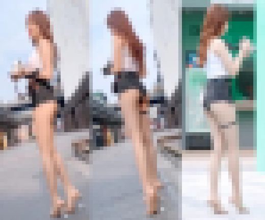 【半ケツ状態のショートパンツを履いているお姉さんを盗撮!!】 サンプル画像