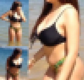 【フルHD】ビーチの乳揺れ爆乳ビキニ　サンプル画像1