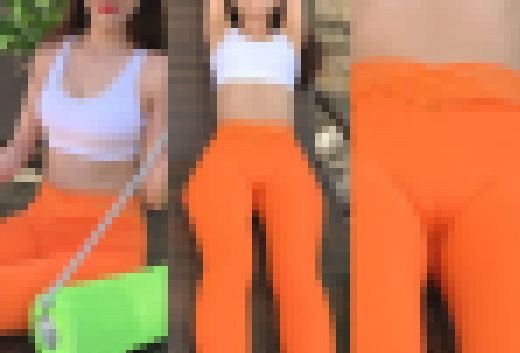 2K動画 オレンジレギンス超美人のピタ尻とマンスジ!1 サンプル画像3