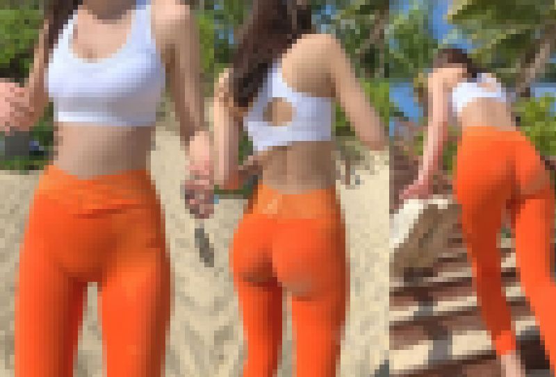 2K動画 オレンジレギンス超美人のピタ尻とマンスジ!2 サンプル画像