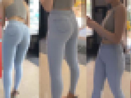 2K動画　スキニージーンズのセクシーお姉さん２　揺れる尻肉　サンプル画像2