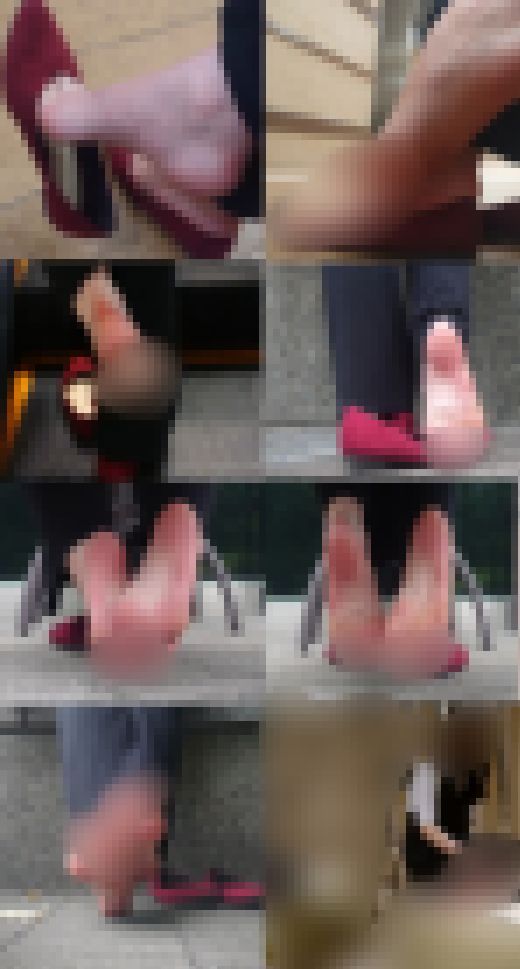 ★４Ｋ足裏★オマケに顔出し映像★『長時間の素足履きで靴ズレ出血したＳ級美女が履き潰す悪魔の赤パンプス！』　サンプル画像1