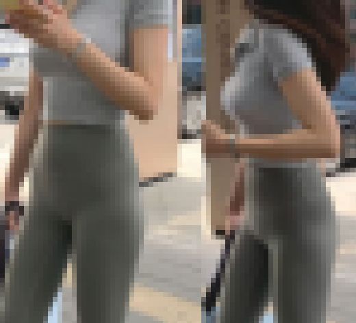 4K動画 グレーレギンス４完（巨乳ゆさゆさ＆やらしい脚とマンスジ）　サンプル画像1