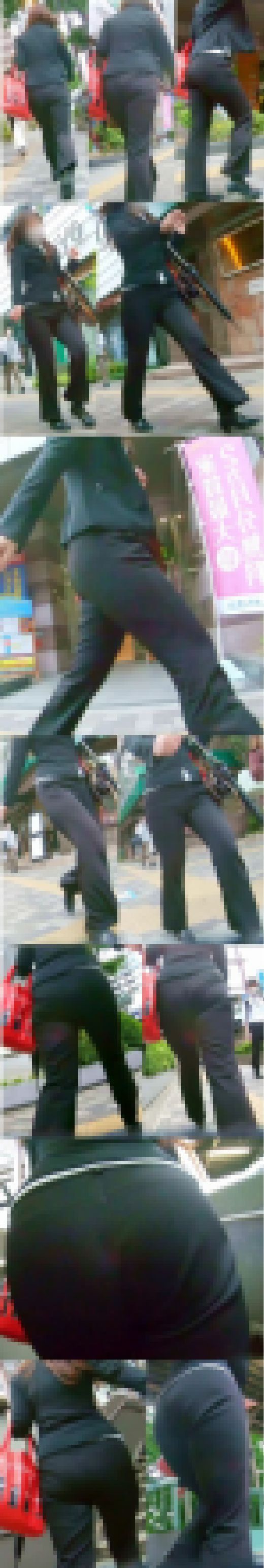 No.639ムチ尻＆太ももがパンツスーツにクッキリの帰宅途中のOLさん　サンプル画像1