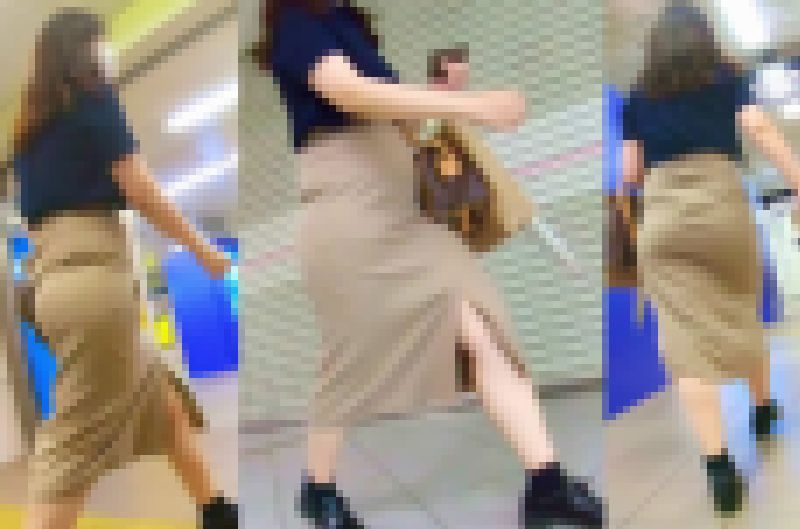 No.641尻圧でミチミチとスカートから悲鳴が聞こえてきそうなお嬢さんに密着取材 サンプル画像