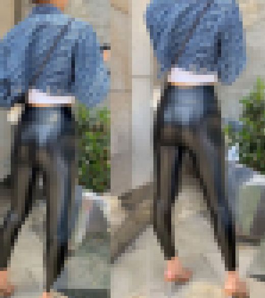 フルHD 人気のスキニージーンズ美人が皮レギンスで登場！パート１　ハメたくなる尻！尻を振りながら歩くさまは圧巻です！　サンプル画像3