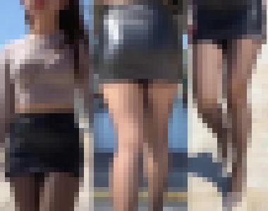 高画質 ミニスカずり上がりの黒パンスト肉尻美脚 サンプル画像