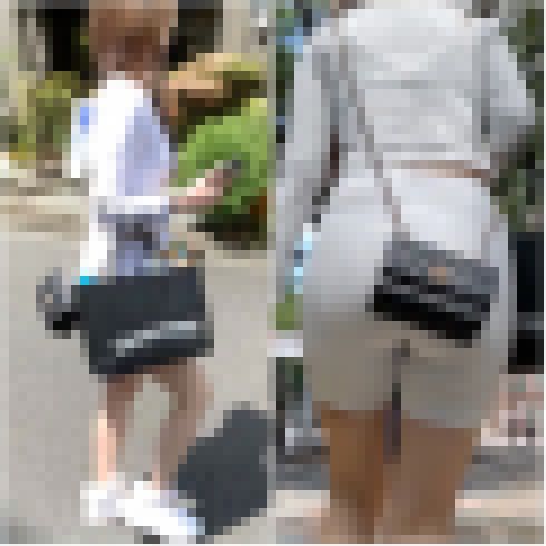 《Tバックが思いっきり透けているからバッグで隠す》 No.2126【Par2・レギンスで街歩きはエグい】 サンプル画像