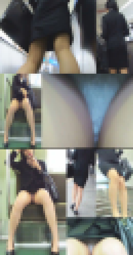 【2セット】制服娘&OLお姉さんのエロ透けパンツ盗撮動画セット2 サンプル画像3