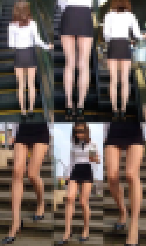 【フルHD】可愛いパンスト美人OL タイトミニからチラリ　サンプル画像2