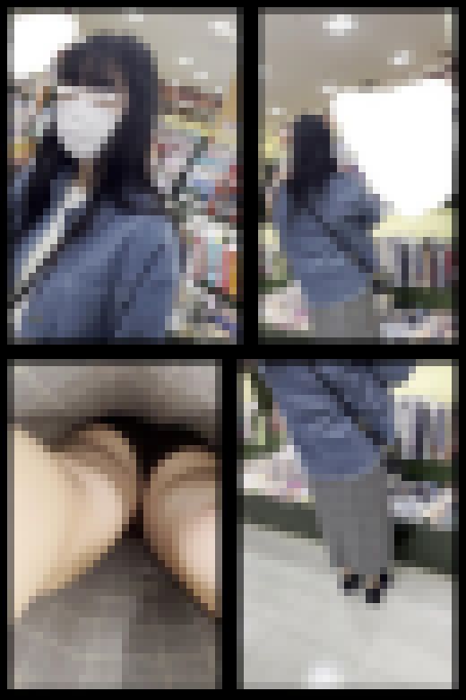 【 スマホで逆さ撮り130】スマホを床に直置き撮影 　眼鏡お姉さんの純白パンティ 2カメ撮影【2名収録】　サンプル画像3