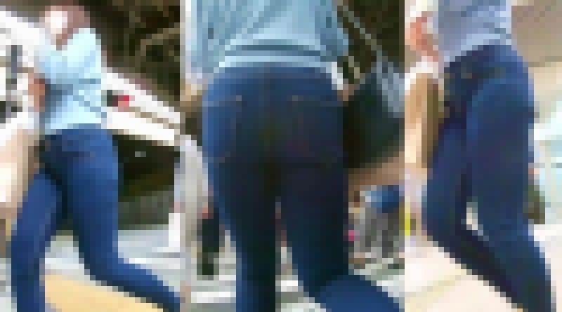 No.656プリッとしたお尻がデニムスキニーでクッキリ形をアピールしてくれたお姉さん サンプル画像