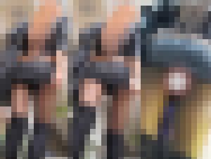 超ミニスカで丸見え！黒パンスト美脚お姉さん サンプル画像