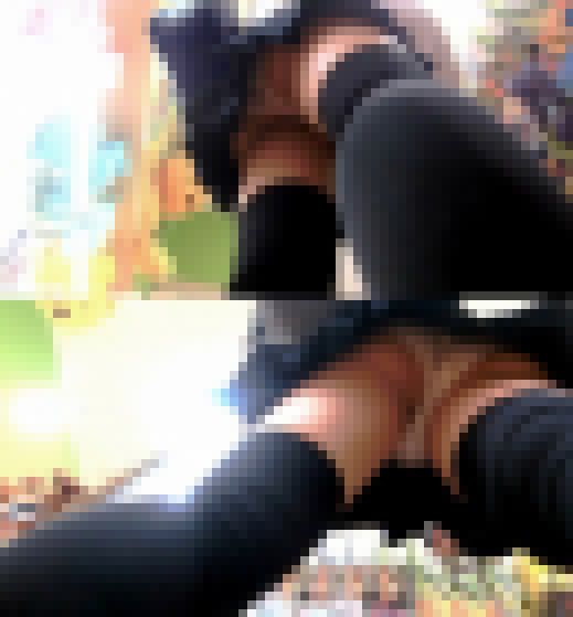 ◆油断し過ぎて大失態!ニーハイ制服女子に夢中で目撃された盗撮パンチラ動画◆　サンプル画像2