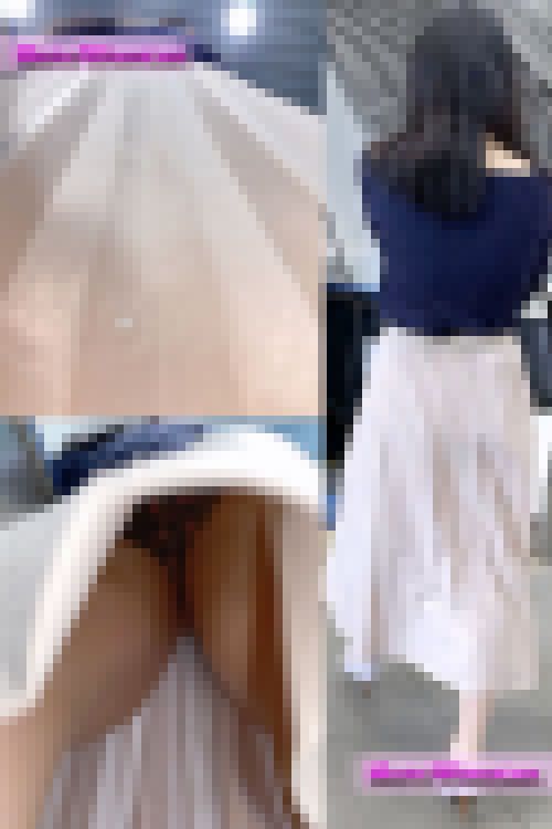 【OL秘蔵品58】ロングフレアスカート一撃離脱！も２度のチャンス！カワイイPに大興奮^ ^　サンプル画像1