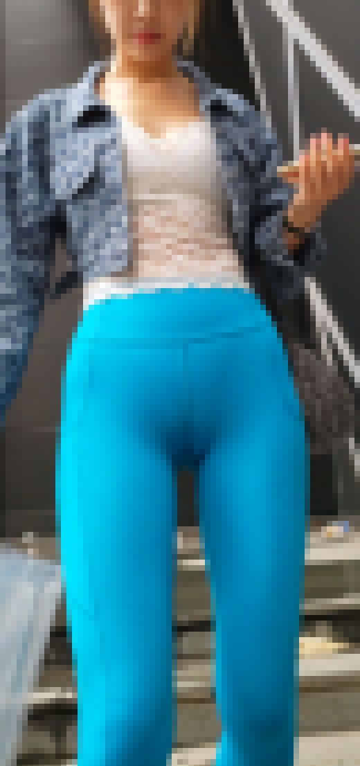 2K 青レギンスピタパン2 撫でまわしたくなるスジ脚尻　サンプル画像3