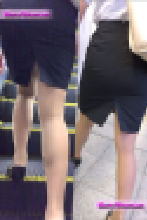 【リメイク版】Legフェチ37☆リクルート某有名大制服に萌え！深スリットとパンスト伝線美脚に大興奮^ ^　サンプル画像3