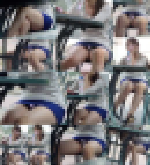 エロい太ももの激かわ女子が盗撮に気付いてしまい!?極上対面ぱんちら　サンプル画像1