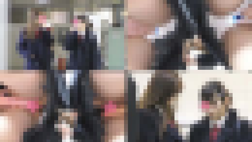 《特典有》【電車痴漢】★W痴漢★ 炉利＆アイドル系美少女の仲良し2人組を痴漢2人で同時責め★高偏差値私立校生に中出し＆大量顔射　サンプル画像1