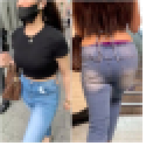 《色んなモノがハミ出し過ぎwww》 No.2242【Part2・バックで拝みたい！お肉感が激しいデニム着衣尻】 サンプル画像